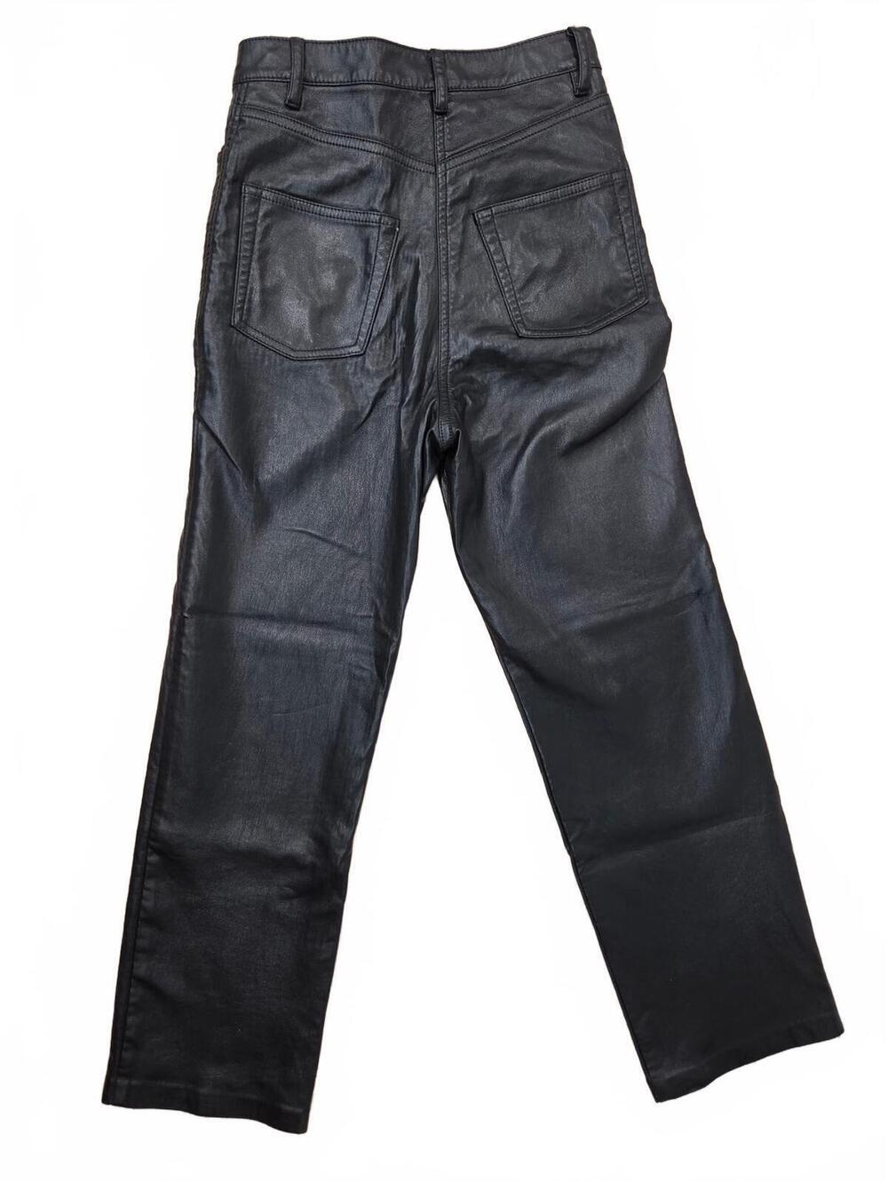 Wilfred Aritzia Black Faux Leather Straight Leg Pants Womens Size 00